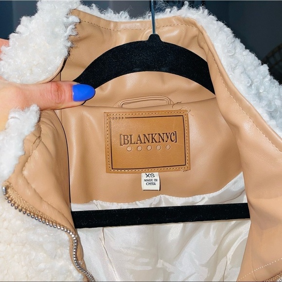 BlankNYC Faux Shearling Leather Bomber Jacket - Picture 7 of 9